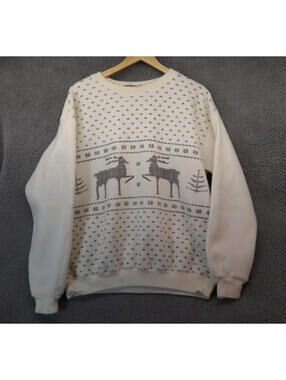 Vtg Bog Sport Sweater Large Christmas Pullover Preppy